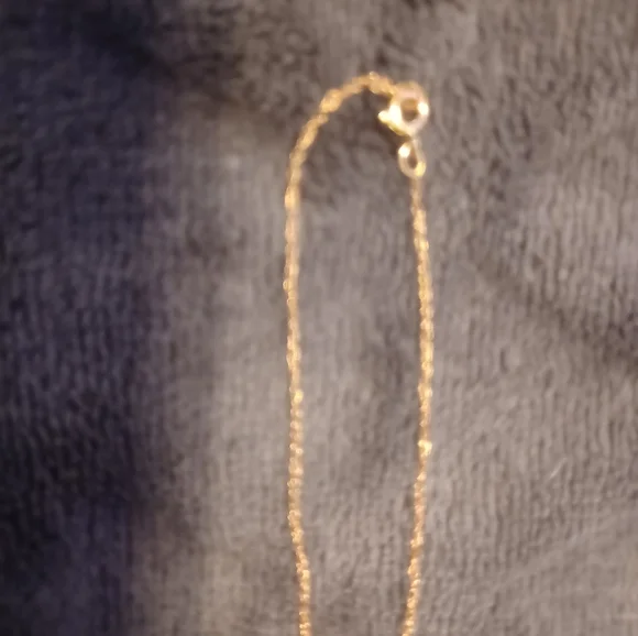 10kt gold Iolite Pendant with 18k gold over Sterling silver chain. 17 inches. - Picture 3 of 3